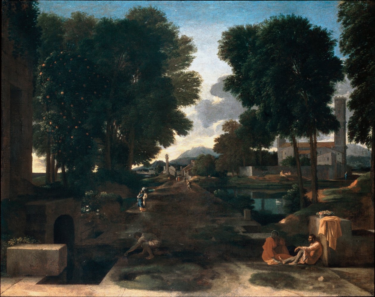 Uma estrada romana de Nicolas Poussin