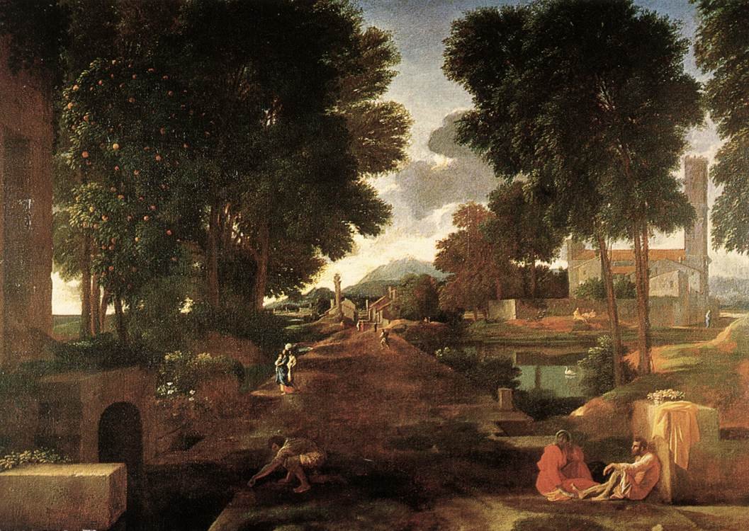 Uma estrada romana de Nicolas Poussin