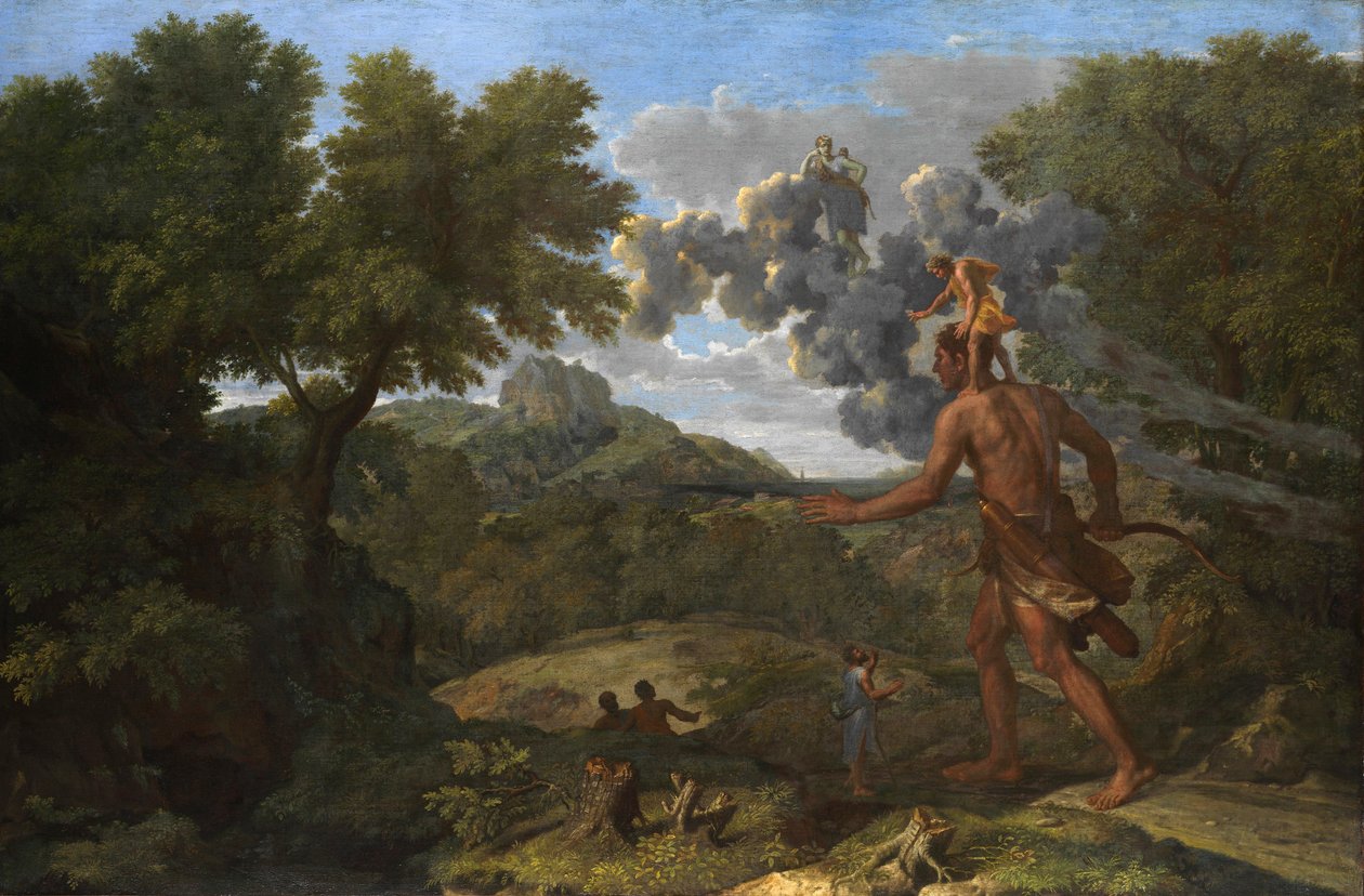 Órion cego à procura do sol nascente, 1658 de Nicolas Poussin