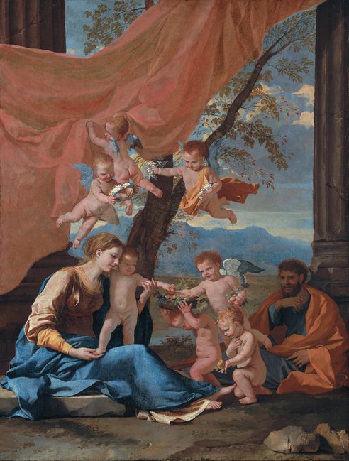 Descanse durante o voo para o Egito de Nicolas Poussin