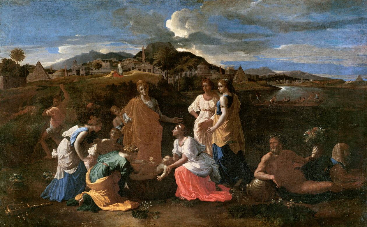 Moisés resgatado da água, 1647 de Nicolas Poussin
