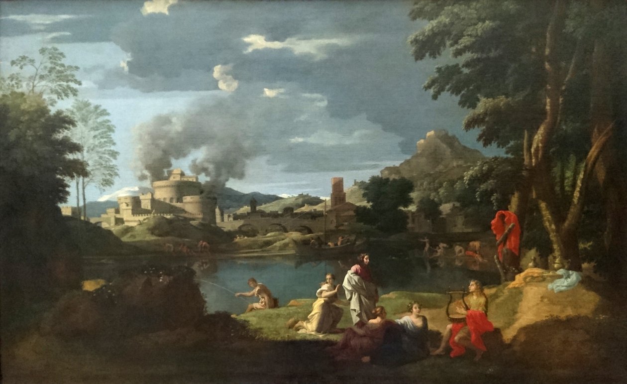 Paisagem com Orfeu e Eurídice de Nicolas Poussin