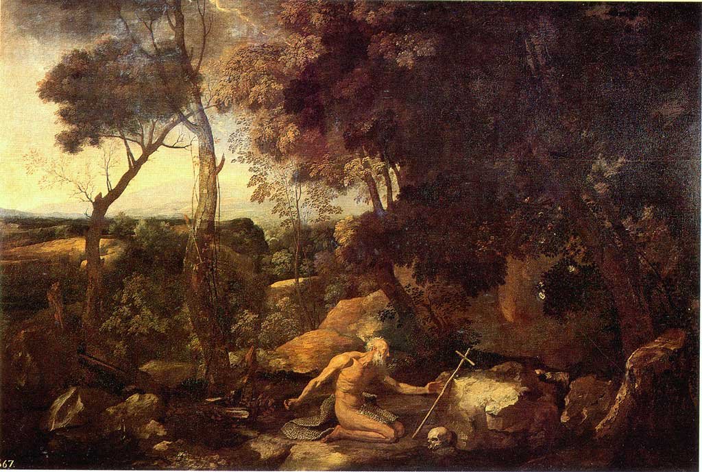 Paisagem, com, são, jerome de Nicolas Poussin