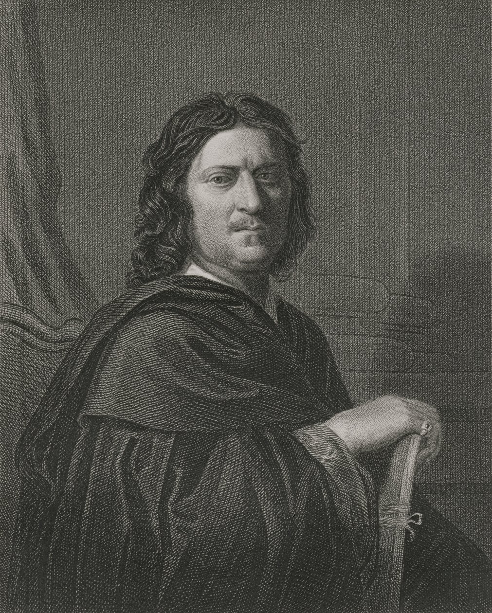 Auto-retrato, gravado por James Posselwhite (1798-1884) pub. de William Mackenzie de Nicolas Poussin