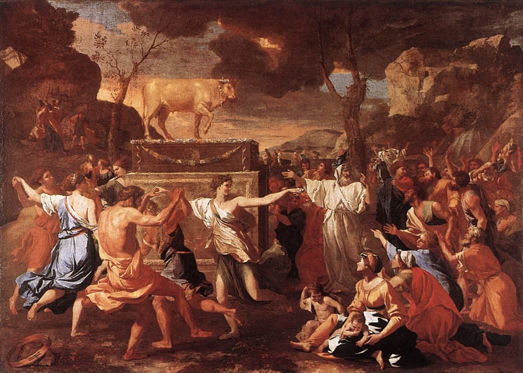 A adoração do bezerro de ouro de Nicolas Poussin