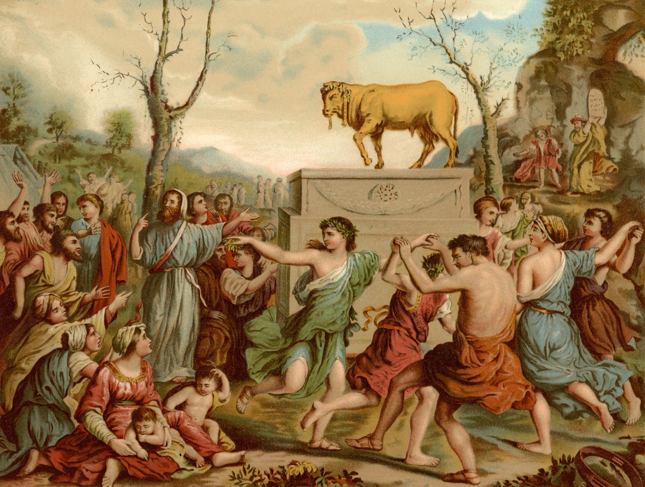 A adoração do bezerro de ouro de Nicolas Poussin