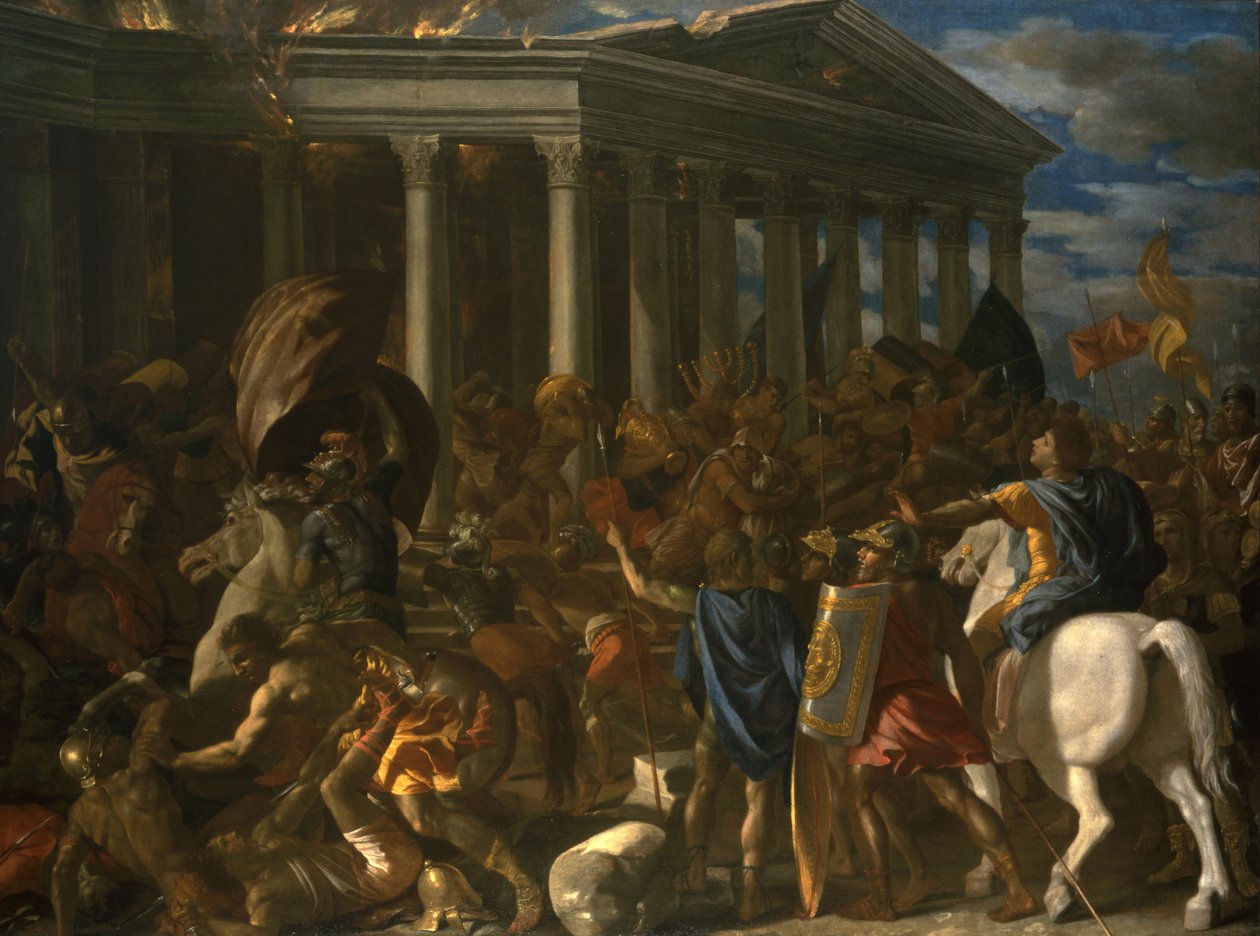 A destruição e o saque do templo de Jerusalém de Nicolas Poussin