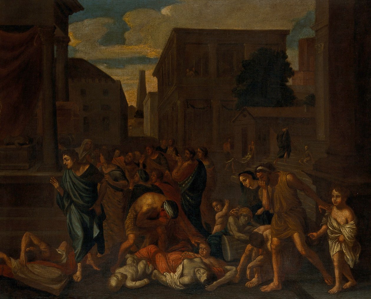 A praga dos filisteus em Asdode de Nicolas Poussin