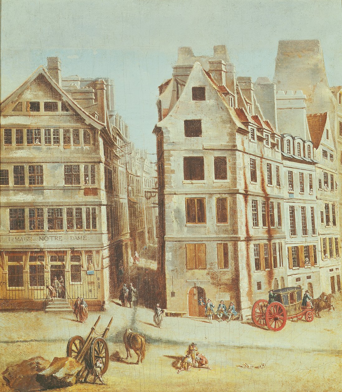 O Cabaré &39;A l&39;Image Notre-Dame&39;, Place de Greve, em 1751 de Nicolas Raguenet