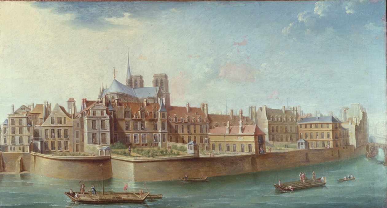 Vista da Ile de la Cité de Ile St. Louis, Paris de Nicolas Raguenet