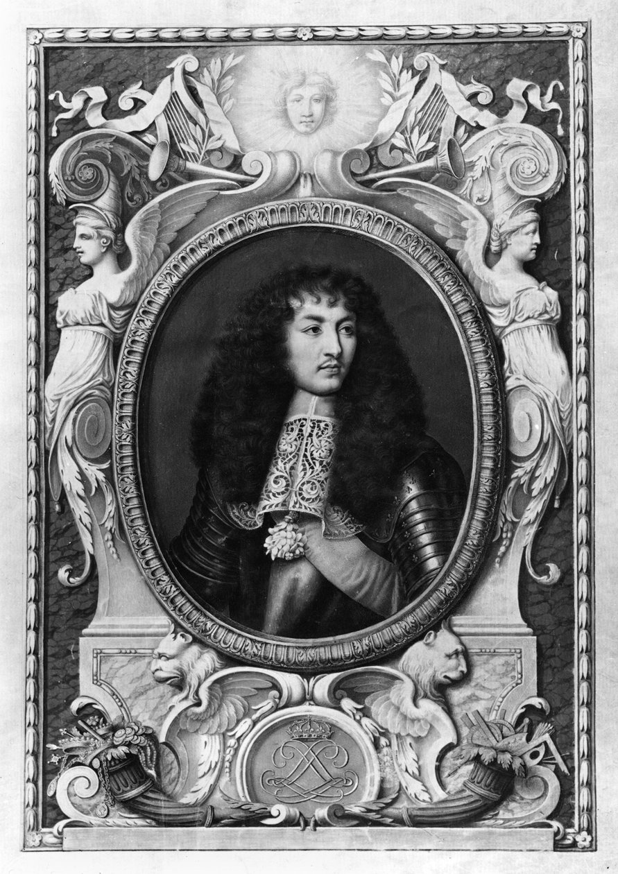 Medalhão Retrato de Luís XIV (1638-1715) (wc em velino) de Nicolas Robert
