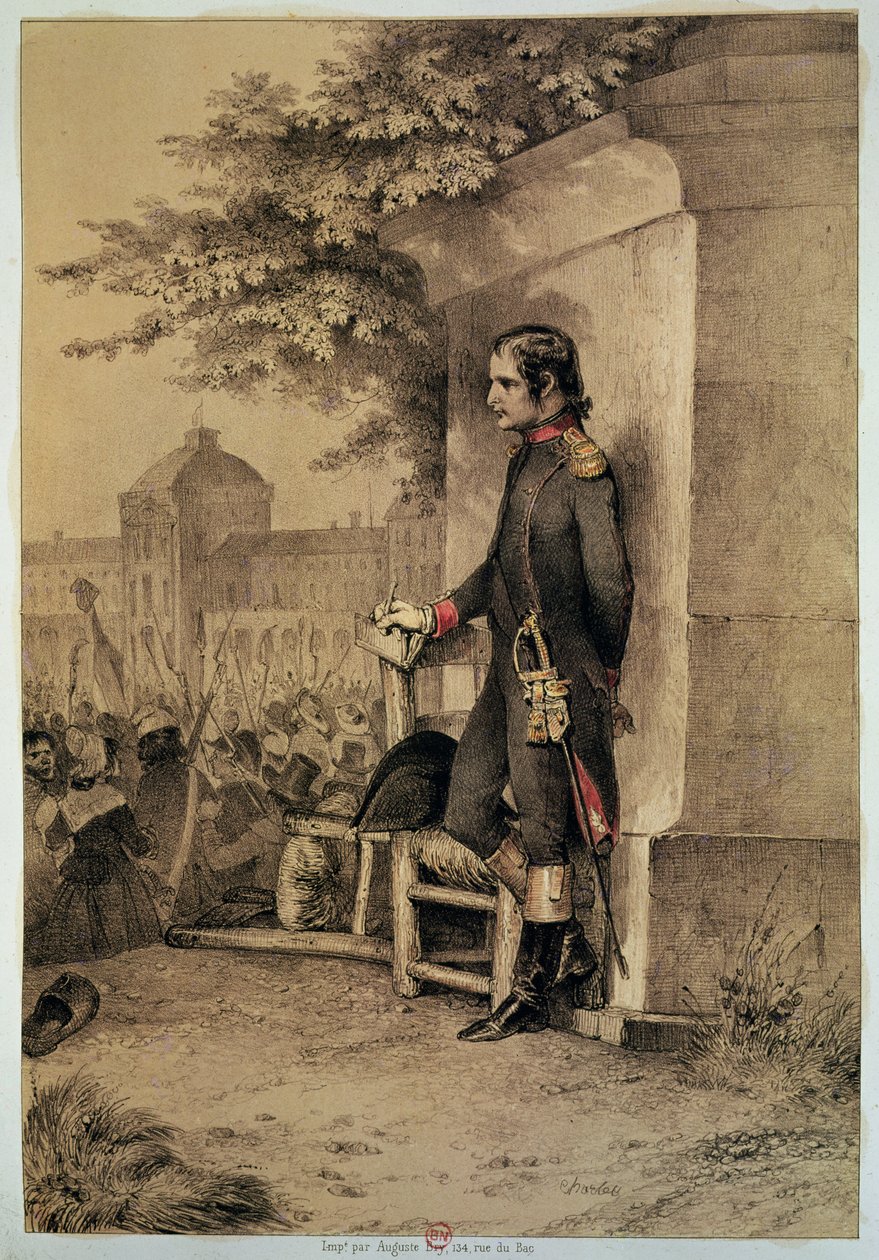 Napoleão I (1769-1821) no Cerco das Tulherias, 10 de agosto de 1792 de Nicolas Toussaint Charlet