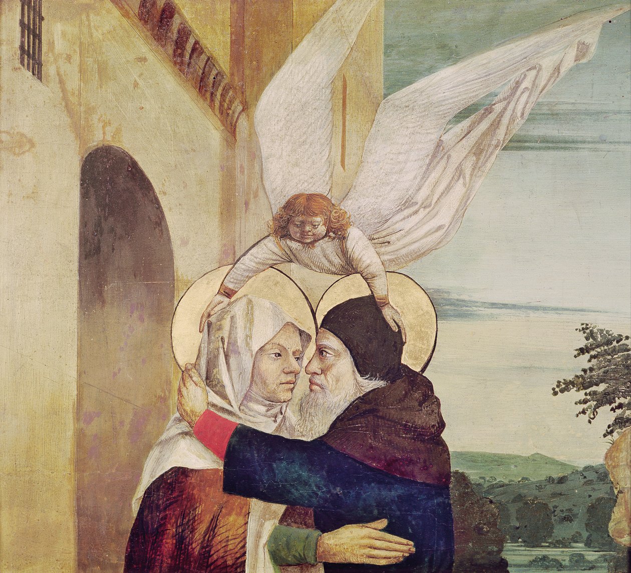 O Encontro de Santa Ana e São Joaquim no Portão Dourado, c.1499 de Nicolas d