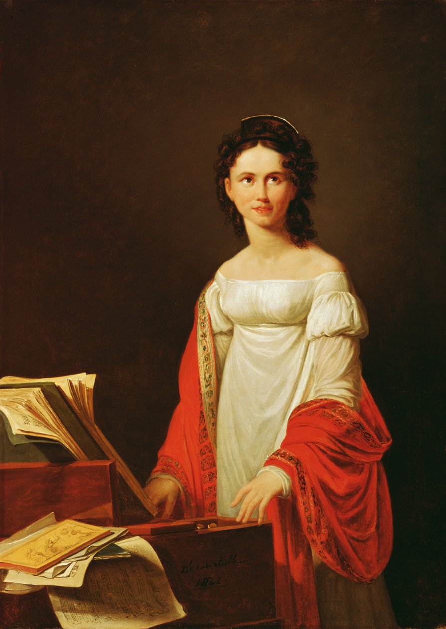 Retrato da cantora Anna Borunova, 1821 de Nicolas de Courteille