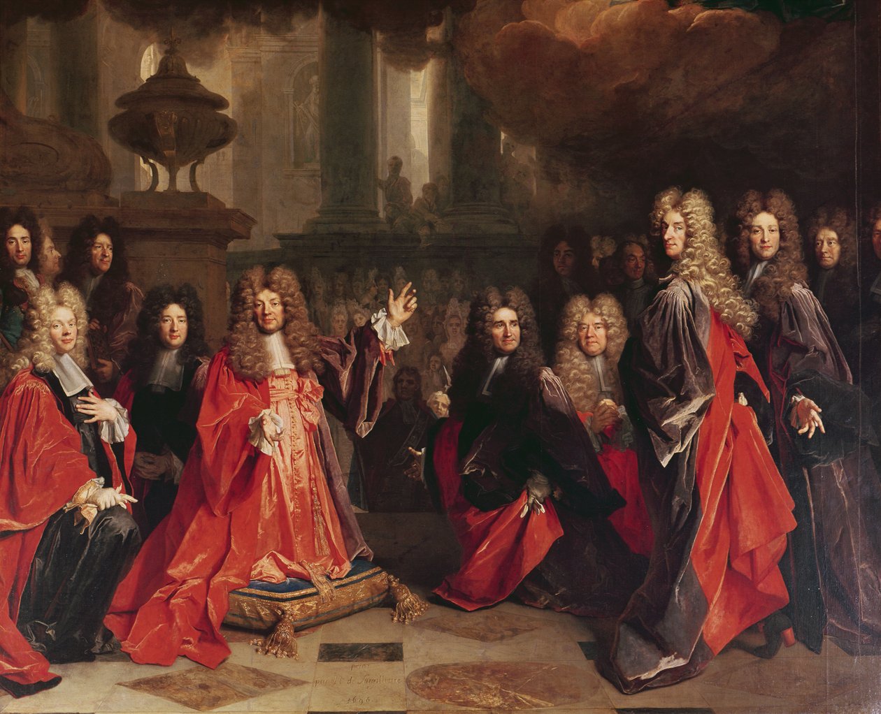 Ex-Voto, detalhe dos vereadores, 1696 de Nicolas de Largillière