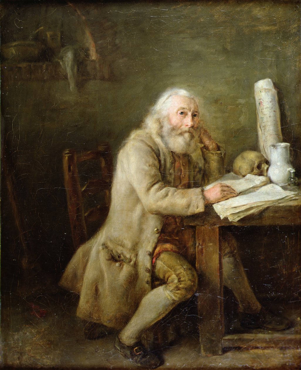 Velho lendo um manuscrito de Nicolas Bernard Lepicie
