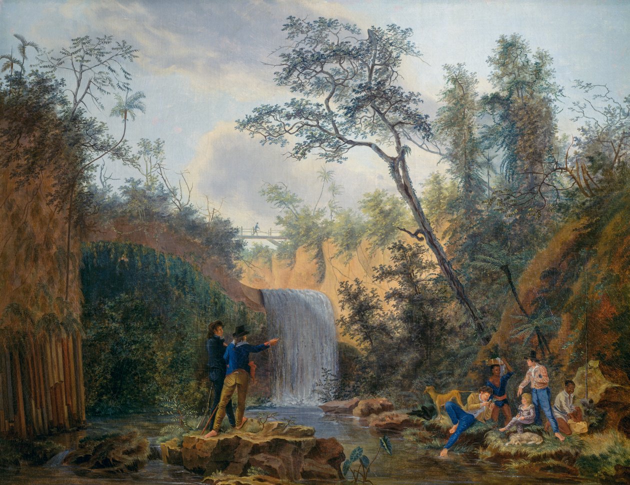 Expedição botânica francesa à América, óleo sobre tela por Nicolas-Didier Boguet (1755-1839) de Nicolas Didier Boguet