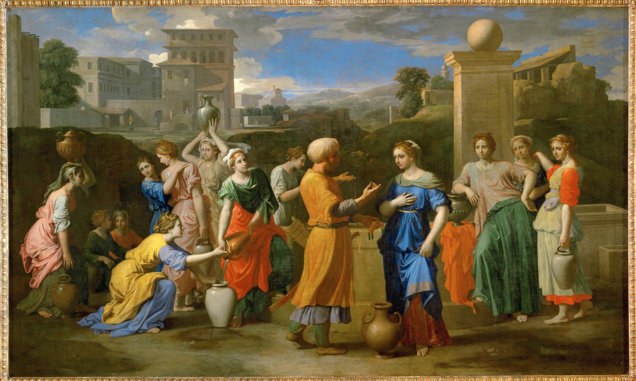 Eliezer e Rebeca ... de Nicolas (attr.to) Poussin