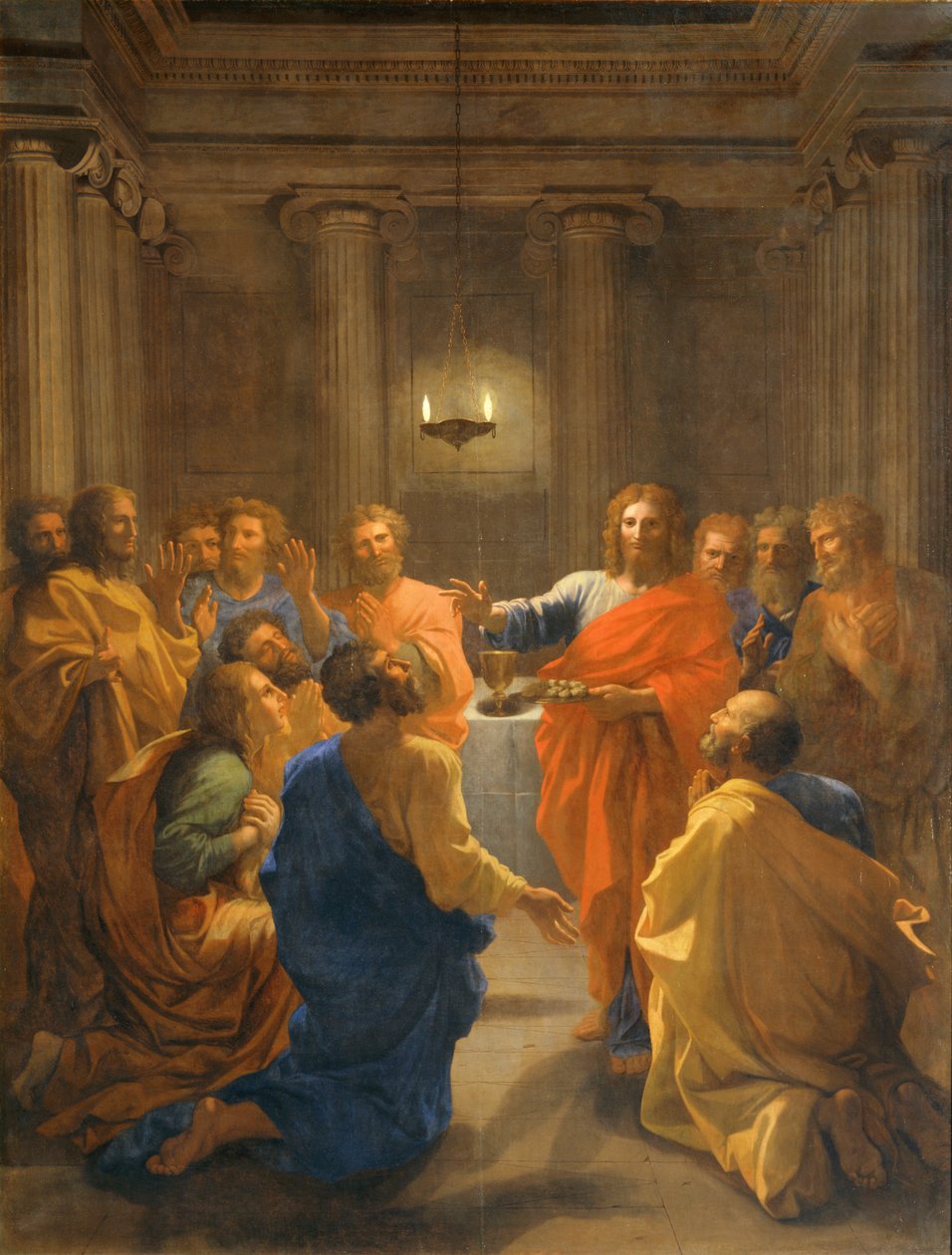 Jesus Cristo instituindo a Eucaristia ... de Nicolas (attr.to) Poussin