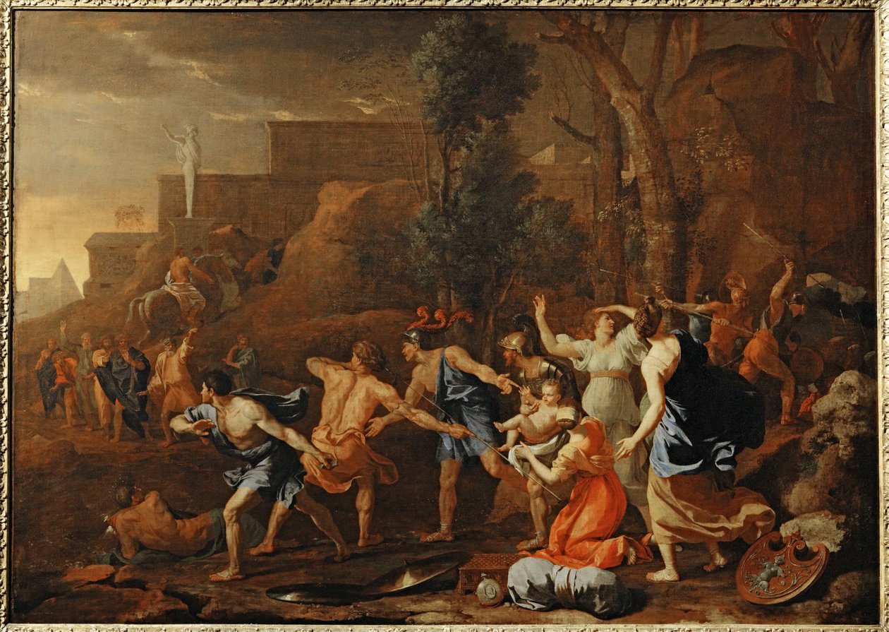 Le jeune Pyrrhus sauve - O jovem Pirro salvou ... de Nicolas (attr.to) Poussin