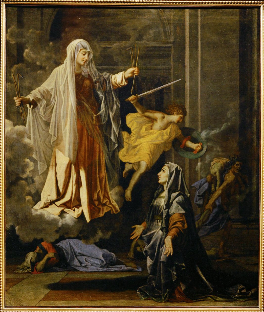 O milagre da peste, de Saint Francoise Romaine ... de Nicolas (attr.to) Poussin