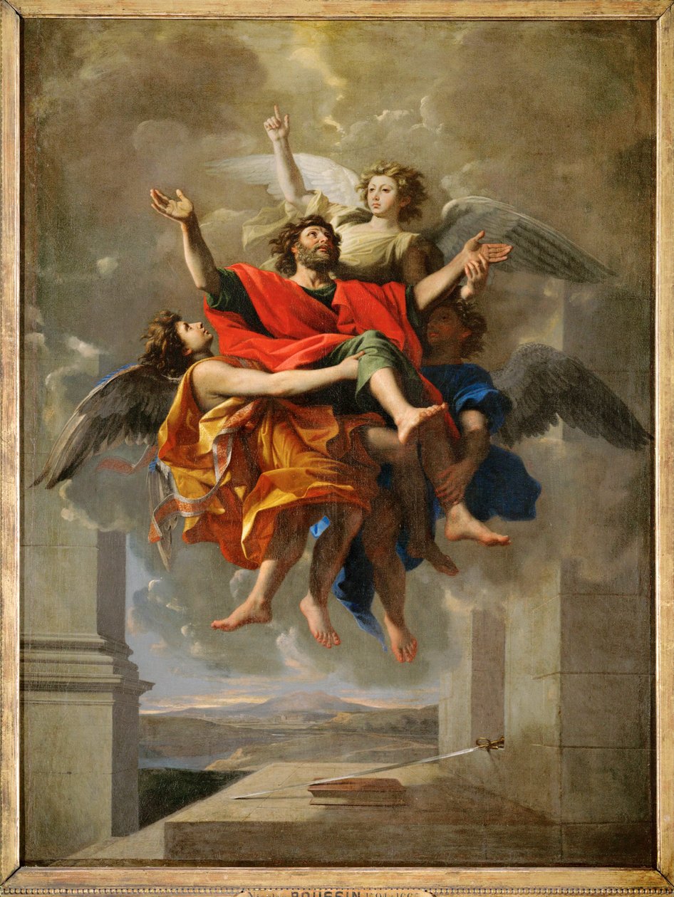 O arrebatamento de São Paulo - A apoteose de São Paulo ... de Nicolas (attr.to) Poussin