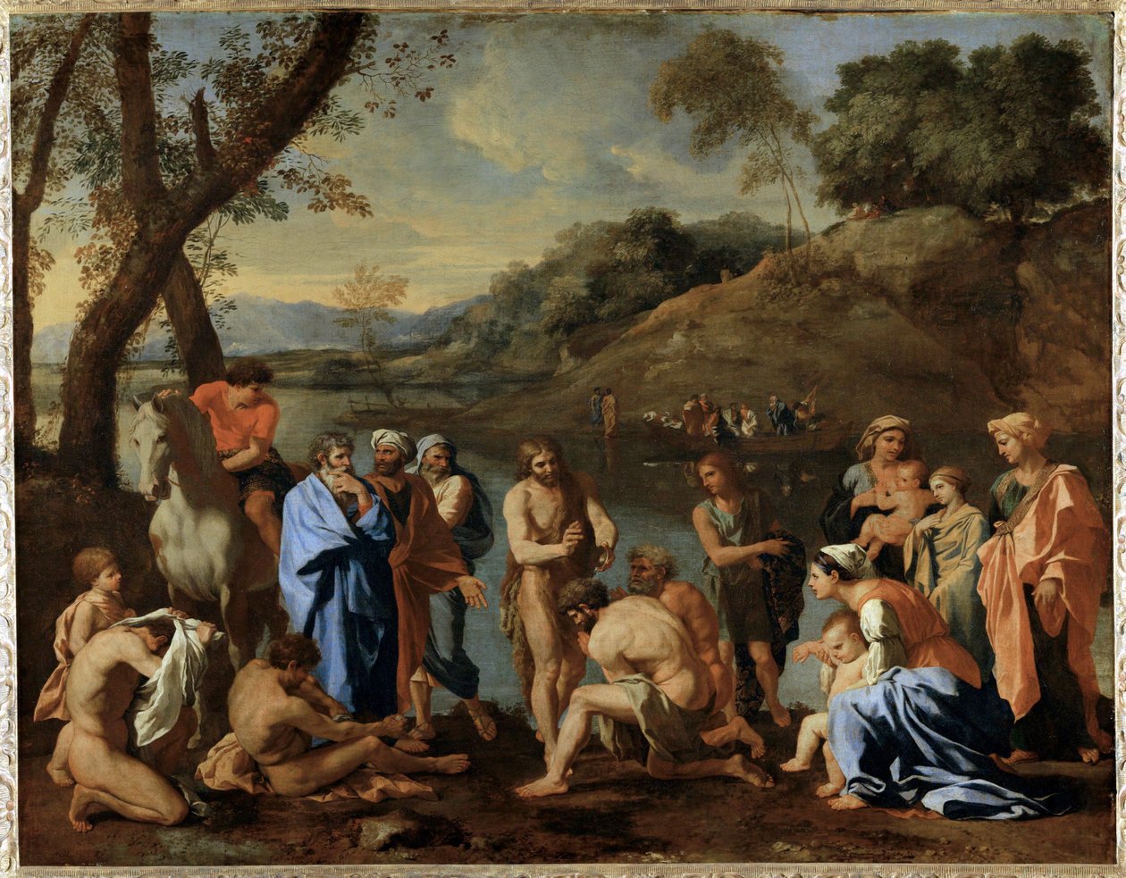 Saint Jean baptisant le peuple - São João batizando o povo ... de Nicolas (attr.to) Poussin