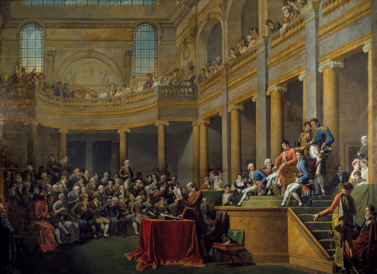 Consulado da República Cisalpina reunido na comitia em Lyon, 1808 de Nicolas Andre Monsiau