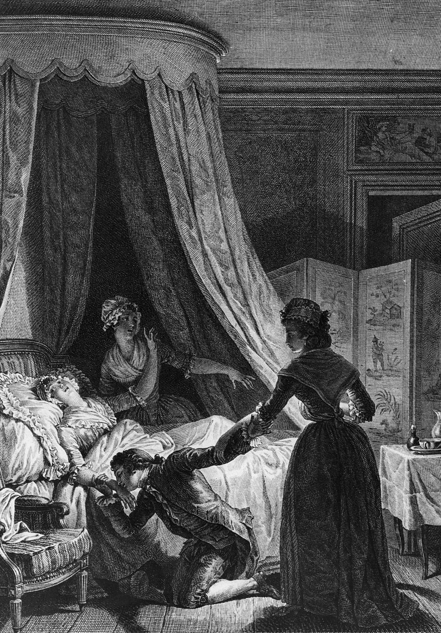Julie e Saint-Preux, ilustração de "The New Heloise", de Jean-Jacques Rousseau (1712-1778) de Nicolas Andre Monsiau