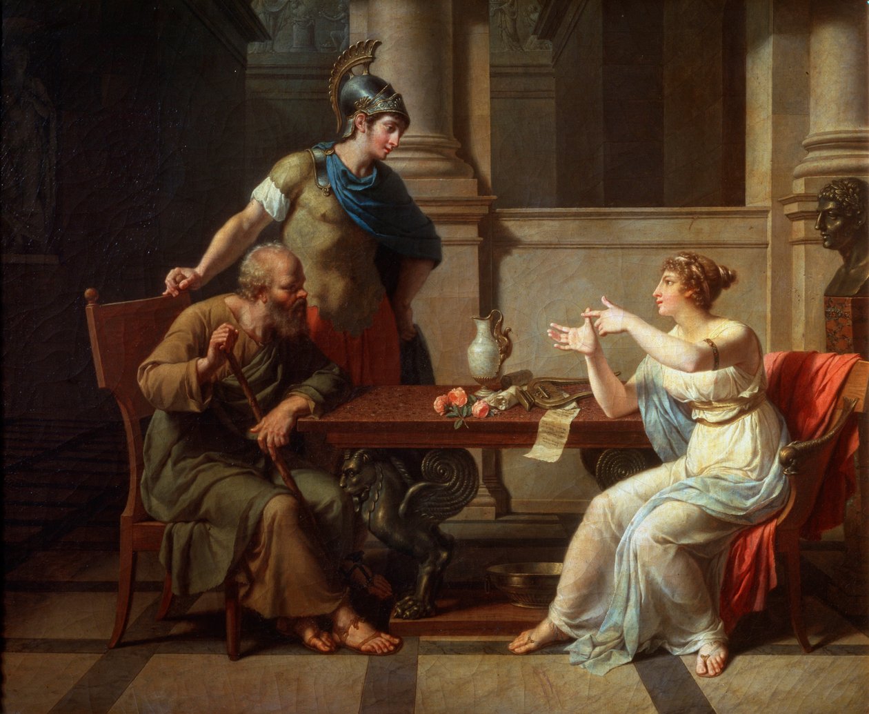 Sócrates e Alcibíades em Aspasia, 1801. de Nicolas Andre Monsiau