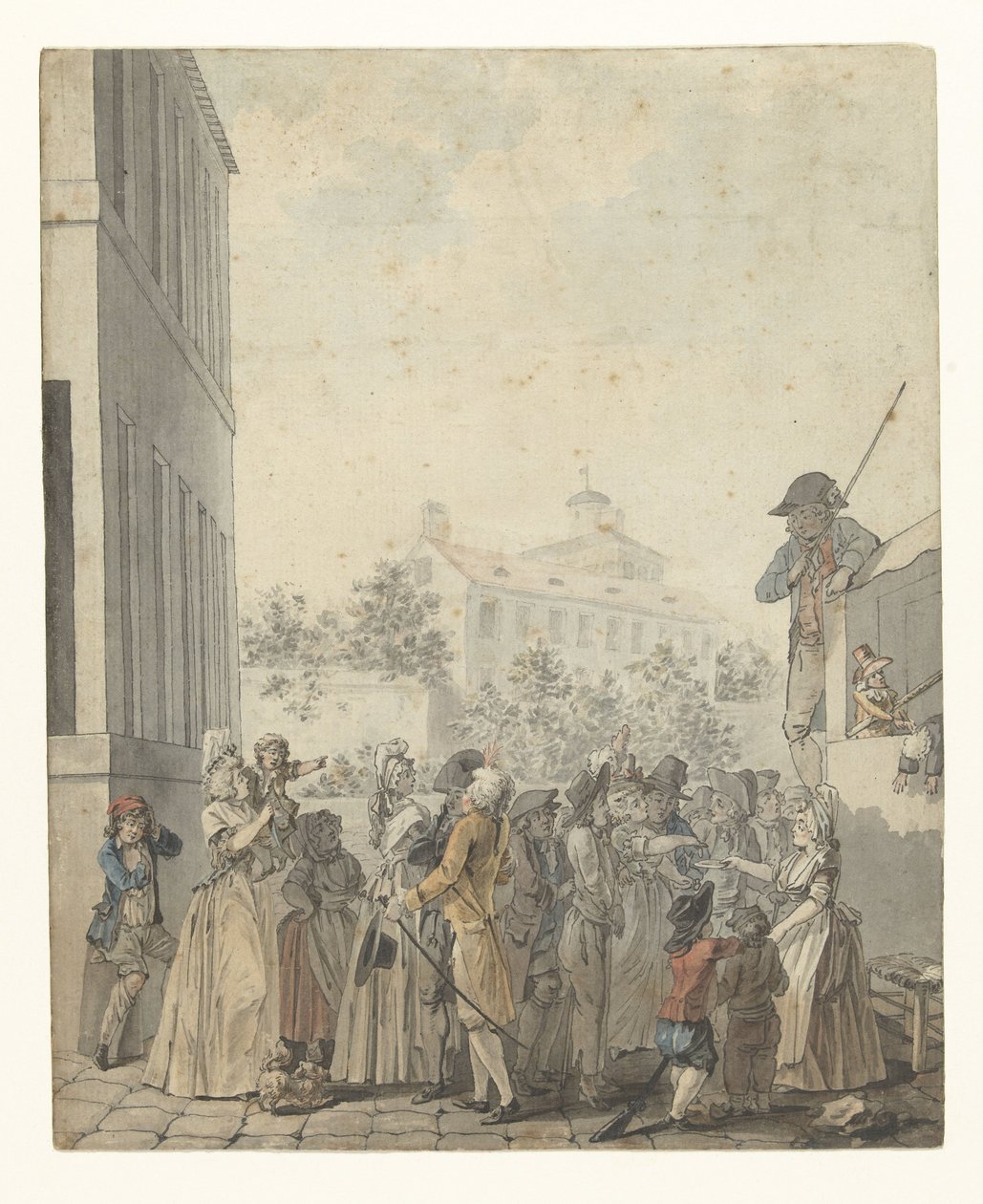 Espectáculo de marionetas numa praça de Nicolas Antoine Taunay