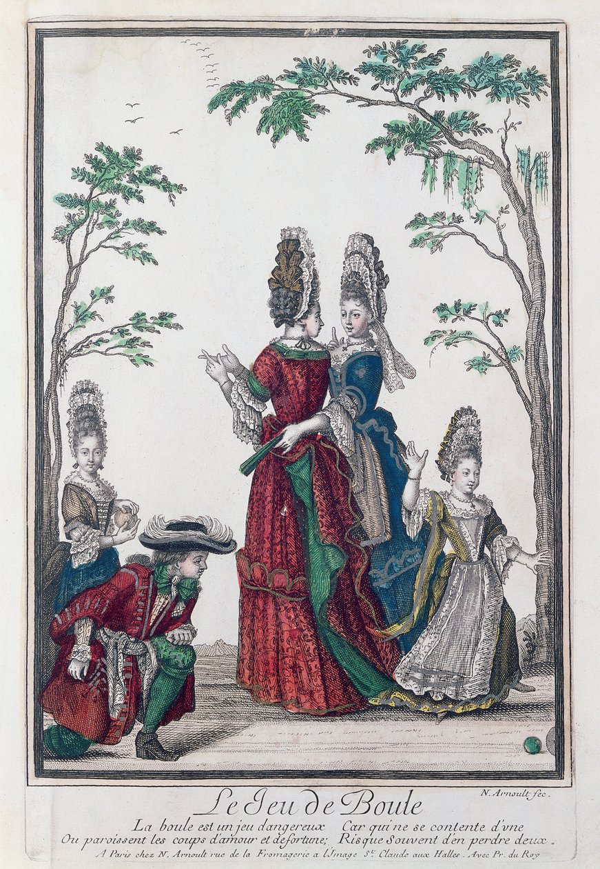 O jogo das bacias (Le Jeu de Boule), final do século XVII de Nicolas Arnoult