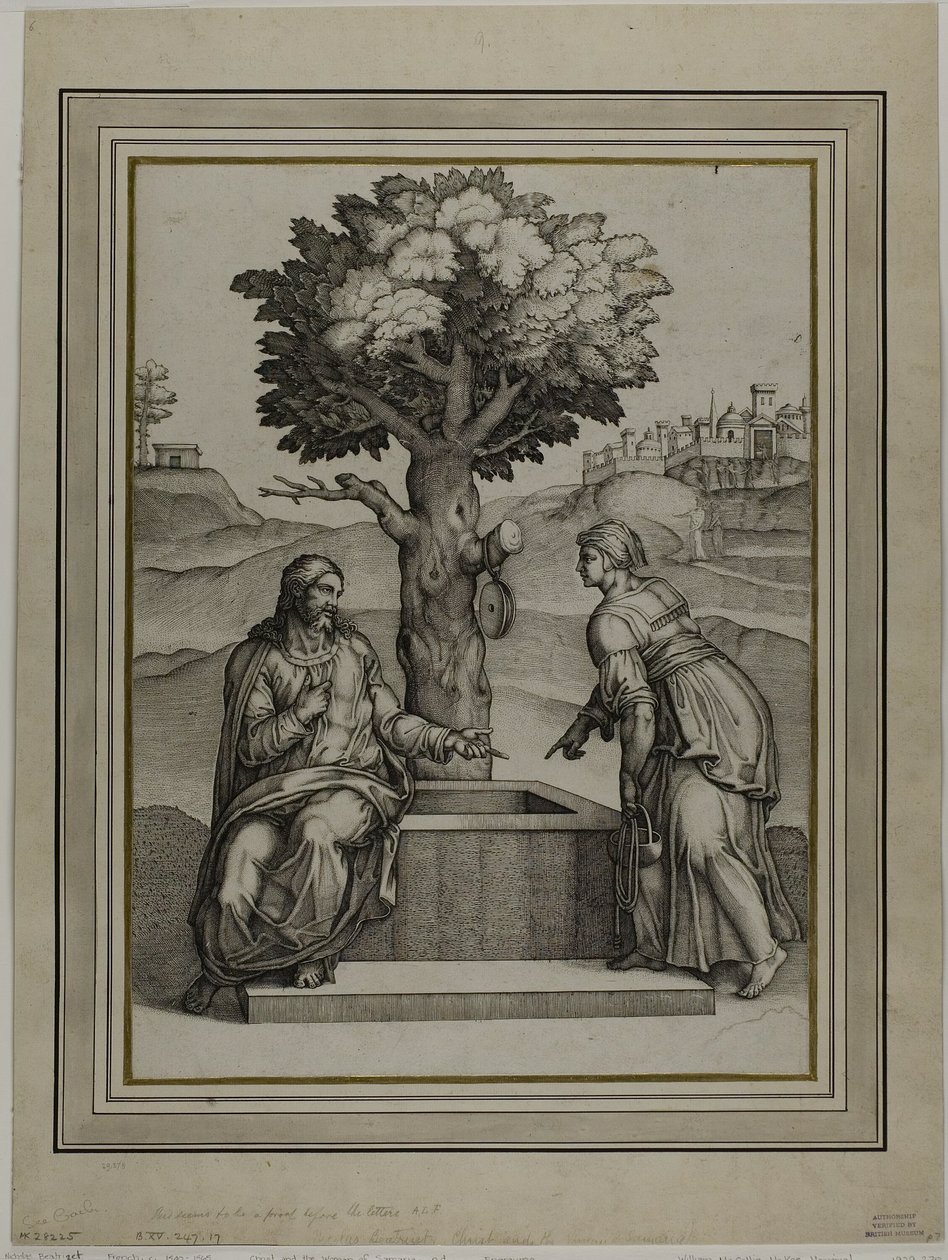 Cristo e a Mulher de Samaria de Nicolas Beatrizet