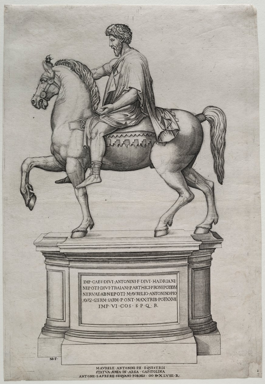 Estátua equestre de Marco Aurélio, 1548. de Nicolas Beatrizet