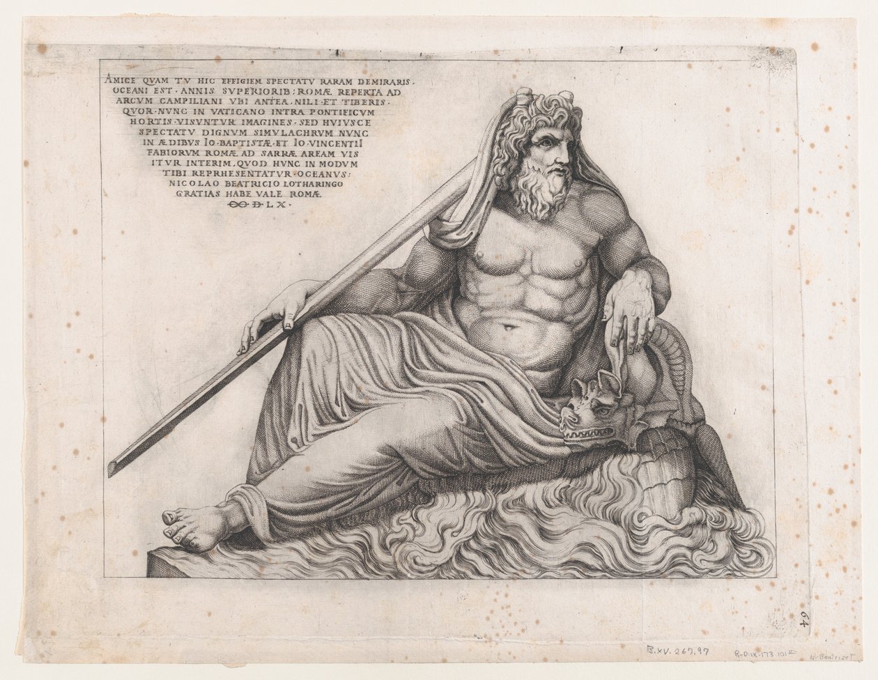Espelho da magnificência romana: The Ocean God, 1560., 1560 de Nicolas Beatrizet