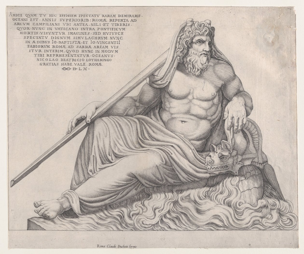 Espelho da magnificência romana: The Ocean God, 1560., 1560 de Nicolas Beatrizet