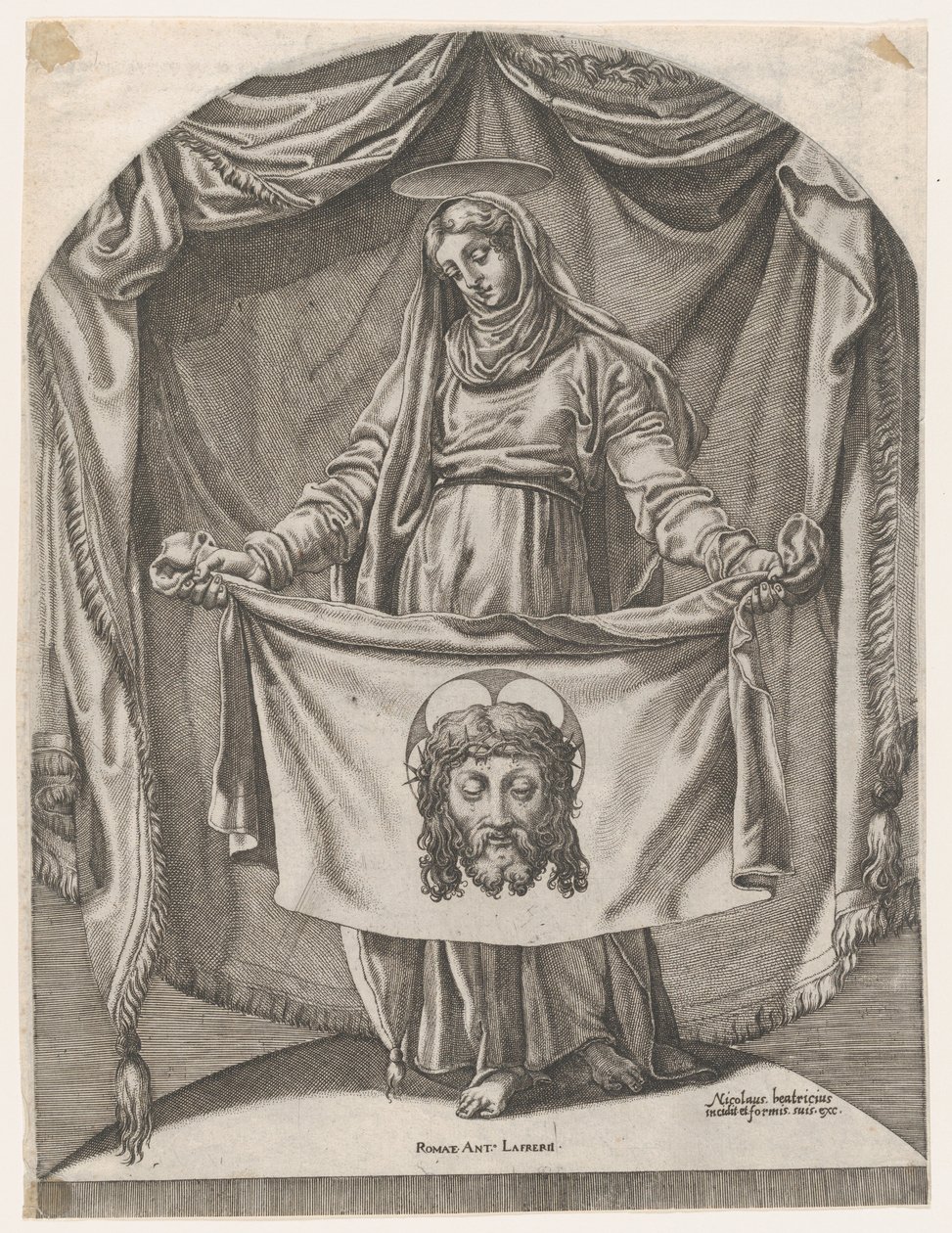St Verônica com o Sudário, depois de Michelangelo, 1540-66., 1540-66 de Nicolas Beatrizet