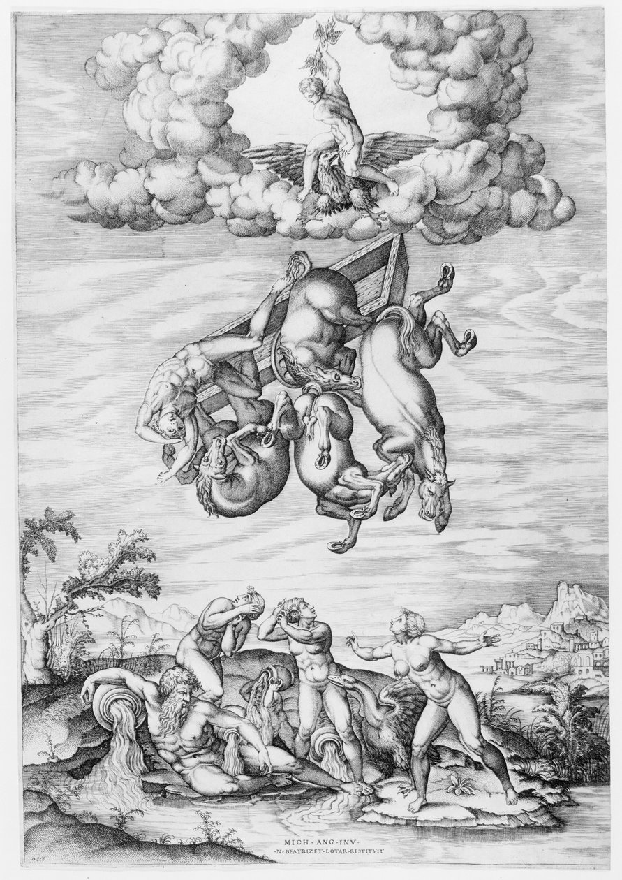 A Queda de Phaeton, 1540-66., 1540-66. de Nicolas Beatrizet
