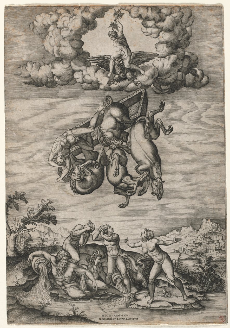 The Fall of Phaeton, c. 1545. de Nicolas Beatrizet
