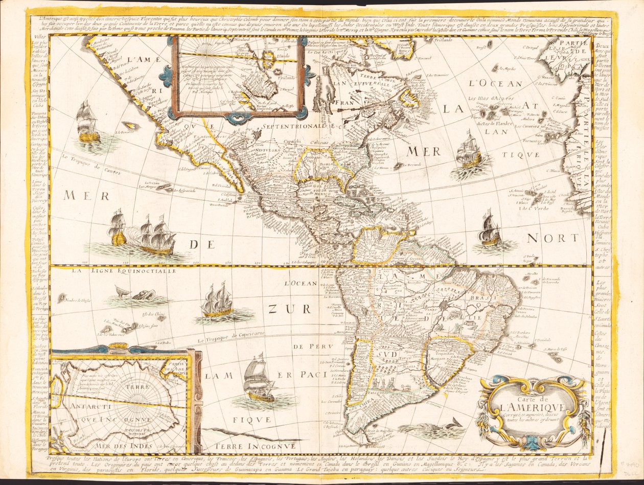 Mapa da América - corrigido, e aumentado, acima de todos os outros anteriores. LOC 2008622045 de Nicolas Berey