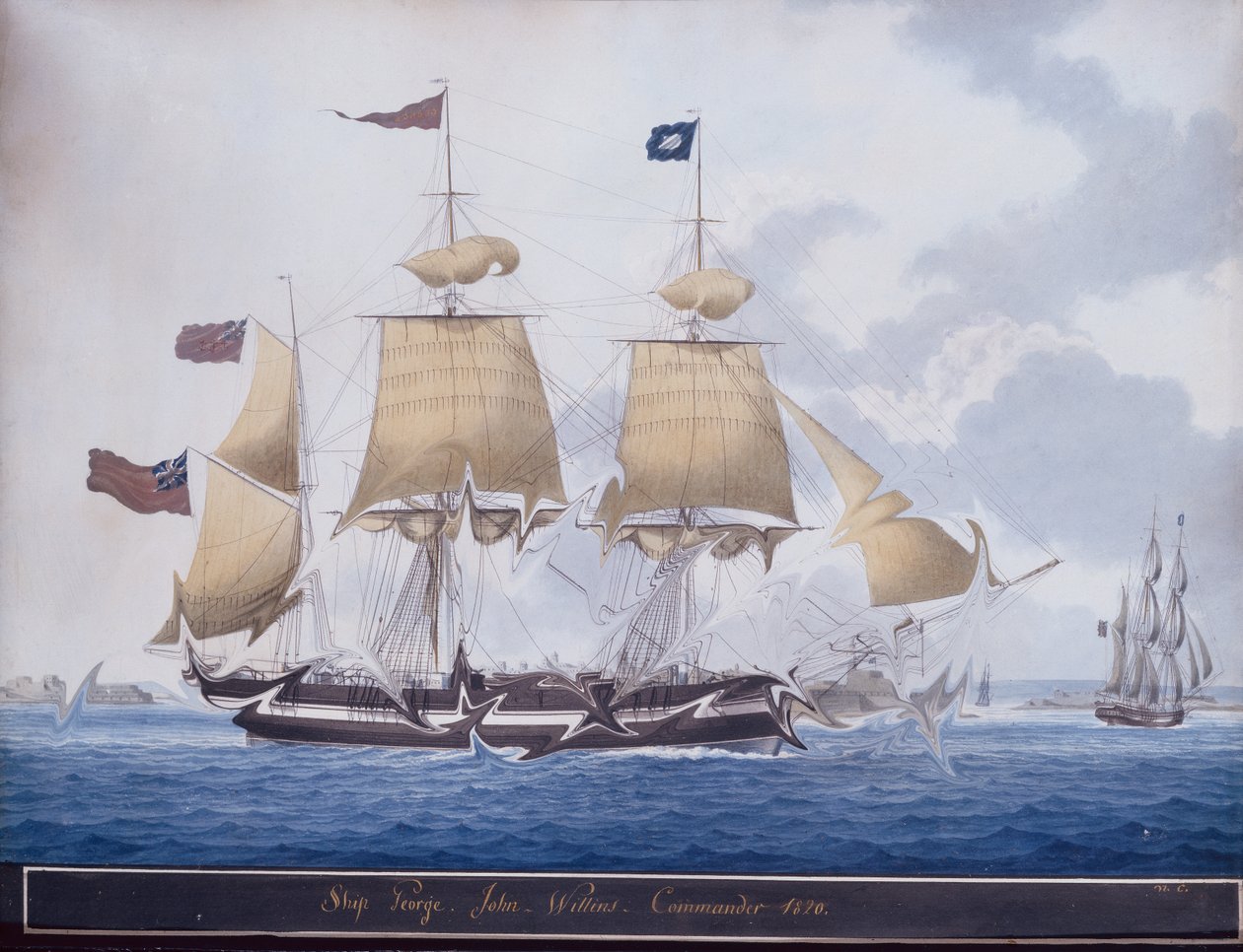 Os Três Mestres George ao largo do Porto de Valetta, Malta de Nicolas Cammillieri of Malta