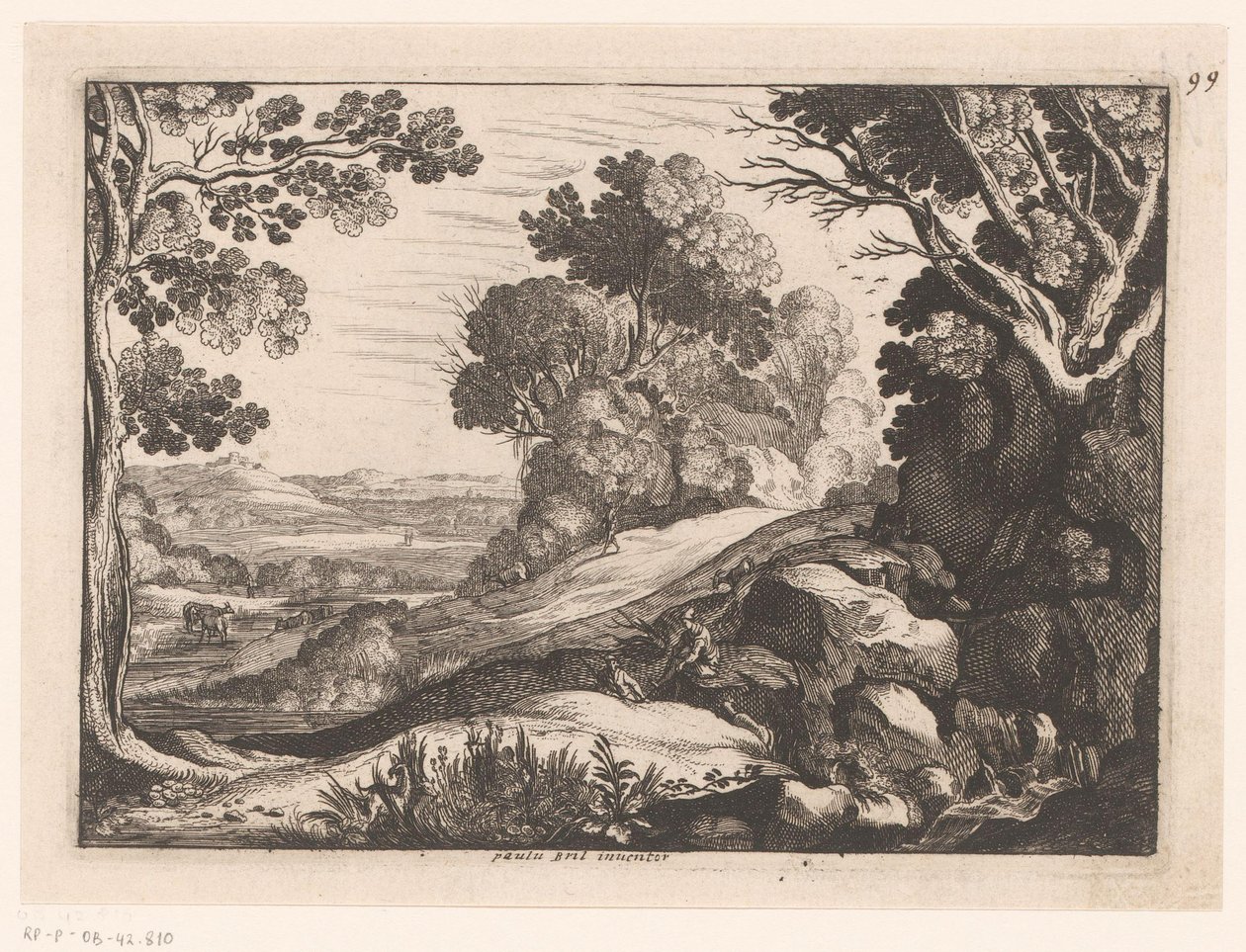 Paisagem montanhosa com dois cabritos
Paisagens idealizadas (título da série) de Nicolas Cochin (attributed to)