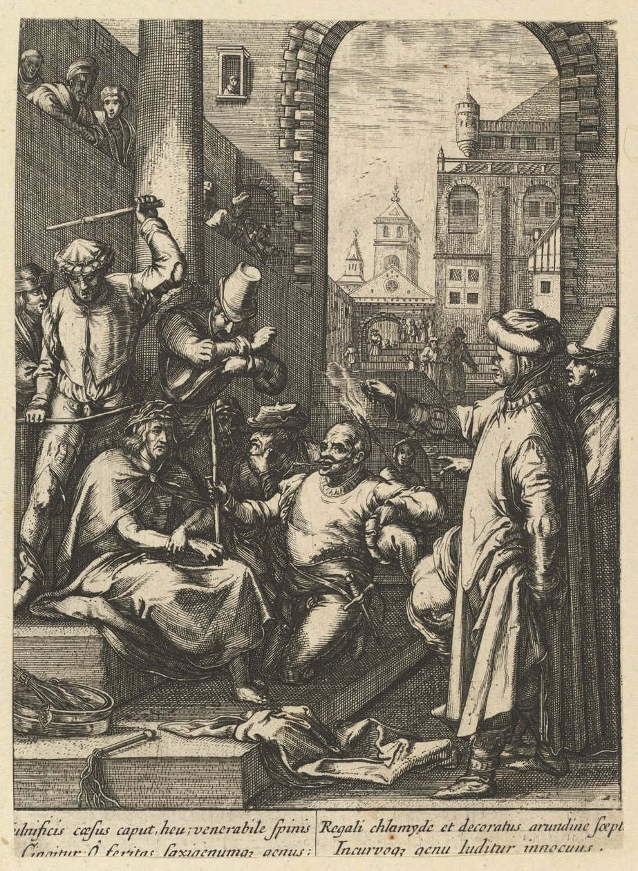 A coroação de espinhos, de A paixão de Cristo, meados do século XVII. de Nicolas Cochin