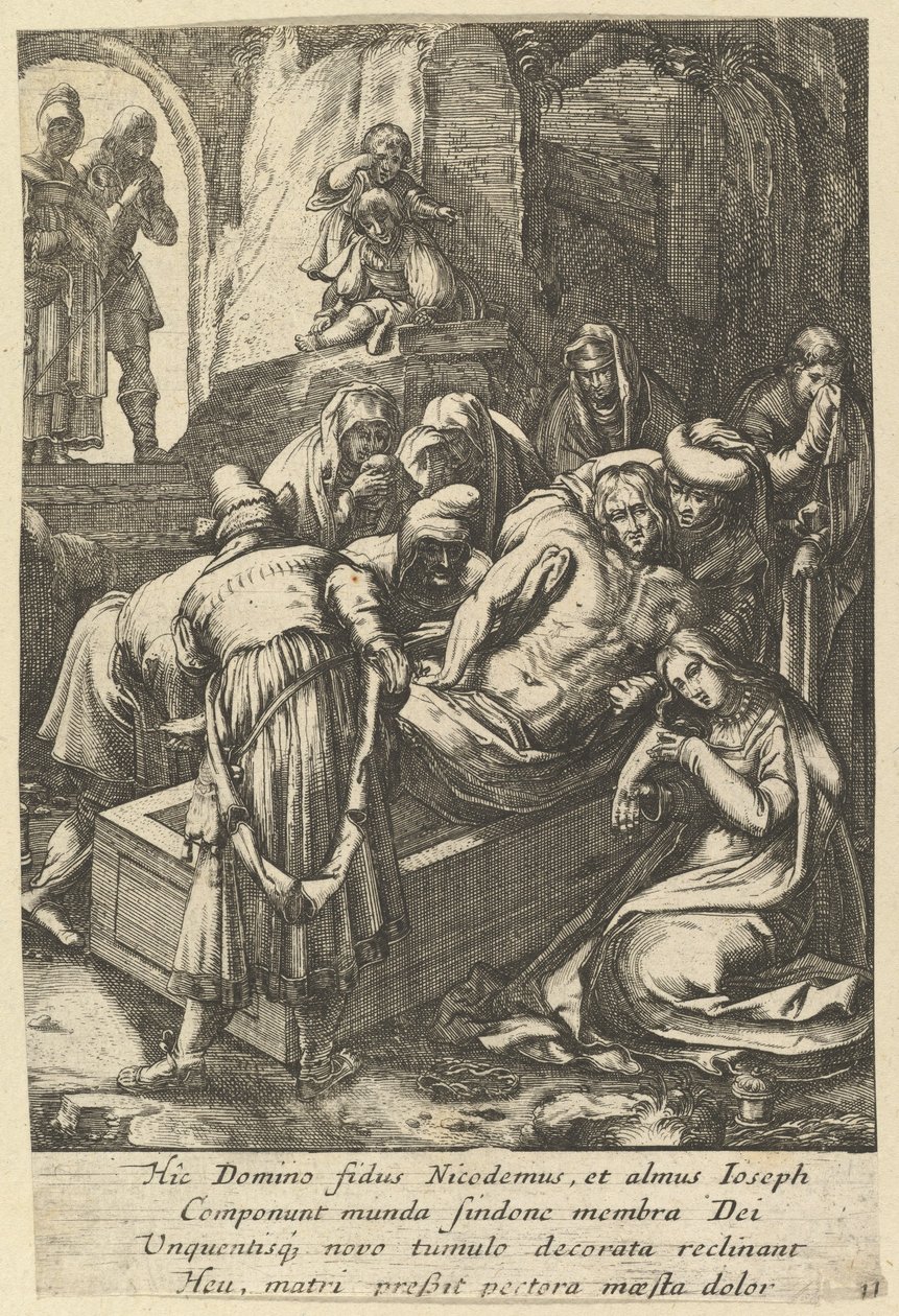 O Sepultamento, da Paixão de Cristo, meados do século XVII. de Nicolas Cochin