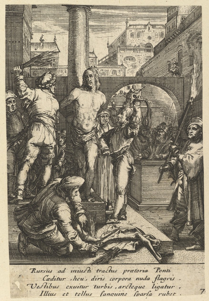 A Flagelação de Cristo, de A Paixão de Cristo, meados do século XVII. de Nicolas Cochin