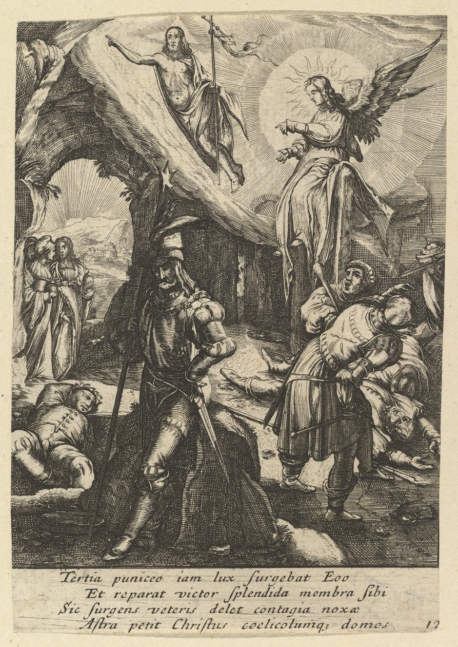 A Ressurreição, da Paixão de Cristo, meados do século XVII. de Nicolas Cochin