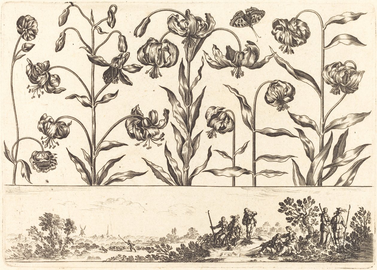 Impressão de flores nº 5 de Nicolas Cochin after Balthasar Moncornet