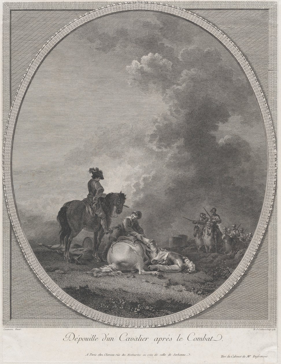 O cadáver de um soldado após o combate, 1781., 1781. de Nicolas Colibert