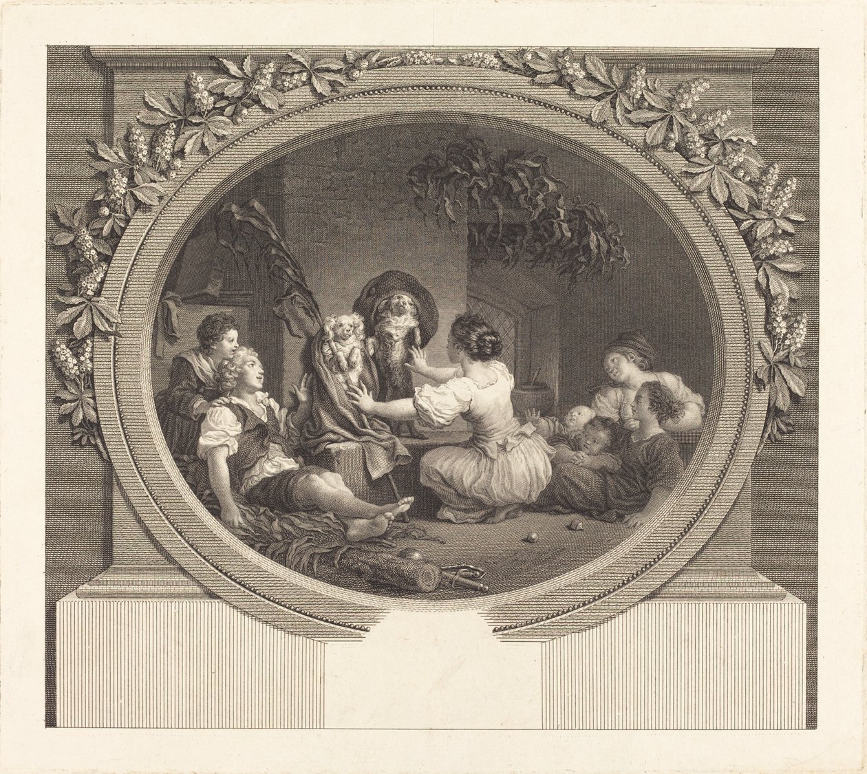 Educação é tudo de Nicolas Delaunay after Jean Honoré Fragonard