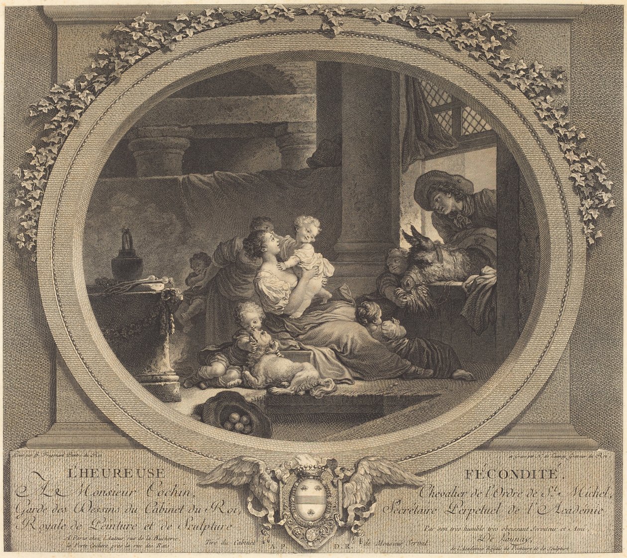 A feliz fertilidade de Nicolas Delaunay after Jean Honoré Fragonard